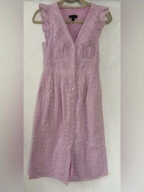 J. Crew Lavender Eyelet Midi Dress